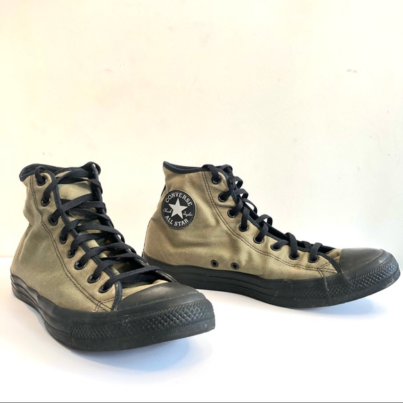 Mens Army Green Black Converse Mid Top Sneakers